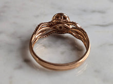 Load image into Gallery viewer, Womens Vintage Estate 10K Rose Gold Diamond Ring 4.6g E7657