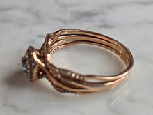 Load image into Gallery viewer, Womens Vintage Estate 10K Rose Gold Diamond Ring 4.6g E7657