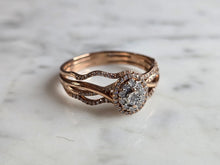 Load image into Gallery viewer, Womens Vintage Estate 10K Rose Gold Diamond Ring 4.6g E7657