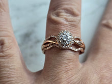 Load image into Gallery viewer, Womens Vintage Estate 10K Rose Gold Diamond Ring 4.6g E7657