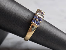 Load image into Gallery viewer, Womens Vintage Estate 14K Yellow Gold Tanzanite Diamond Ring 4.5g E7660