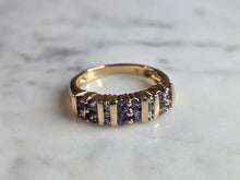 Load image into Gallery viewer, Womens Vintage Estate 14K Yellow Gold Tanzanite Diamond Ring 4.5g E7660