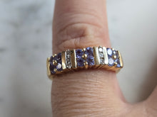 Load image into Gallery viewer, Womens Vintage Estate 14K Yellow Gold Tanzanite Diamond Ring 4.5g E7660