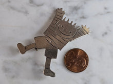 Load image into Gallery viewer, Womens Vintage Estate Sterling Silver Jumping Boy Brooch 15.7g E7666