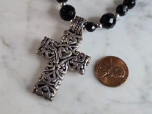 Load image into Gallery viewer, Womens Vintage Estate Sterling Silver Cross Pendant &amp; Necklace 61.8g E7671