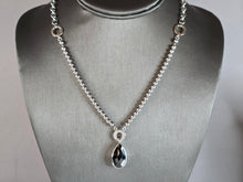 Load image into Gallery viewer, Womens Vintage Estate Sterling Silver Tear Drop Pendant &amp; Necklace 22.7g E7672