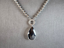Load image into Gallery viewer, Womens Vintage Estate Sterling Silver Tear Drop Pendant &amp; Necklace 22.7g E7672