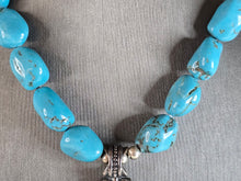 Load image into Gallery viewer, Womens Estate Sterling Silver Cross Pendant Turquoise Necklace 75.0g E7674