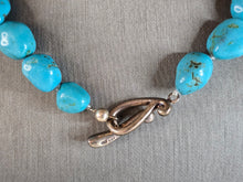 Load image into Gallery viewer, Womens Estate Sterling Silver Cross Pendant Turquoise Necklace 75.0g E7674