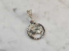 Load image into Gallery viewer, Womens Vintage Estate Sterling Silver Zodiac Cancer Pendant 1.4g E7687