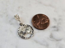 Load image into Gallery viewer, Womens Vintage Estate Sterling Silver Zodiac Cancer Pendant 1.4g E7687