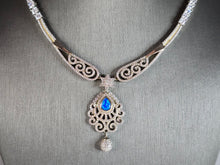 Load image into Gallery viewer, Womens Estate Sterling Silver Modernist Opal Necklace 26.7g E7694