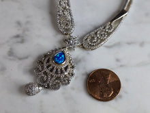 Load image into Gallery viewer, Womens Estate Sterling Silver Modernist Opal Necklace 26.7g E7694