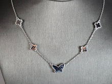Load image into Gallery viewer, Womens Estate Sterling Silver Modernist Butterfly Opal Necklace 8.9g E7695