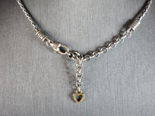 Load image into Gallery viewer, Womens Vintage Estate Sterling Silver Heart Pendant Necklace 25.7g E7700