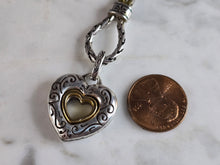 Load image into Gallery viewer, Womens Vintage Estate Sterling Silver Heart Pendant Necklace 25.7g E7700