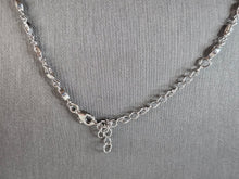 Load image into Gallery viewer, Womens Vintage Estate Sterling Silver Modernist CZ Necklace 11.7g E7709