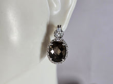 Load image into Gallery viewer, Womens Vintage Estate Sterling Silver Smoky Quartz Earrings 4.3g E7713
