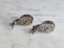 Load image into Gallery viewer, Womens Vintage Estate Sterling Silver Smoky Quartz Earrings 4.3g E7713