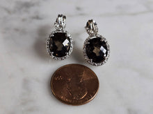 Load image into Gallery viewer, Womens Vintage Estate Sterling Silver Smoky Quartz Earrings 4.3g E7713