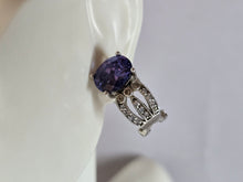 Load image into Gallery viewer, Womens Vintage Estate Sterling Silver Modernist CZ Earrings 6.8g E7715