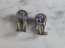 Load image into Gallery viewer, Womens Vintage Estate Sterling Silver Modernist CZ Earrings 6.8g E7715