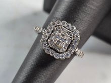 Load image into Gallery viewer, Womens Vintage Estate 14K White Gold Diamond Ring, 3.4g E7717