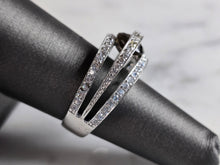 Load image into Gallery viewer, Womens Vintage Estate Sterling Silver Modernist CZ Ring 6.0g E7721