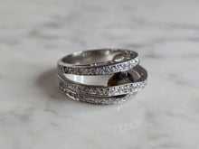 Load image into Gallery viewer, Womens Vintage Estate Sterling Silver Modernist CZ Ring 6.0g E7721