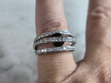 Load image into Gallery viewer, Womens Vintage Estate Sterling Silver Modernist CZ Ring 6.0g E7721