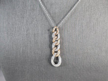 Load image into Gallery viewer, Women&#39;s Vintage Estate 14K White &amp; Rose Gold Diamond Link Necklace 7.5g E7723