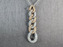 Load image into Gallery viewer, Women&#39;s Vintage Estate 14K White &amp; Rose Gold Diamond Link Necklace 7.5g E7723