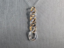 Load image into Gallery viewer, Women&#39;s Vintage Estate 14K White &amp; Rose Gold Diamond Link Necklace 7.5g E7723