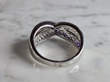 Load image into Gallery viewer, Womens Vintage Estate Sterling Silver Amethyst CZ Ring 6.6g #E7731