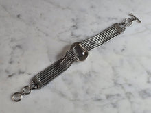 Load image into Gallery viewer, Womens Vintage Estate Sterling Silver Modernist Bracelet 36.6g E7736