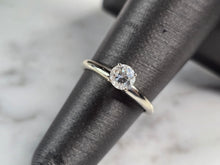 Load image into Gallery viewer, Womens Vintage Estate 14K White Gold Diamond Engagement Ring, 2.4g E7739