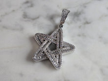 Load image into Gallery viewer, Womens Vintage Estate Sterling Silver CZ Star Pendant 11.0g E7742