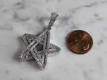 Load image into Gallery viewer, Womens Vintage Estate Sterling Silver CZ Star Pendant 11.0g E7742