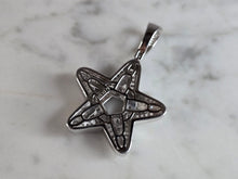 Load image into Gallery viewer, Womens Vintage Estate Sterling Silver CZ Star Pendant 11.0g E7742