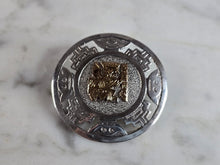 Load image into Gallery viewer, Womens Vintage Estate Sterling Silver &amp; 18k Gold Mayan Inca Brooch 6.7g E7754