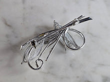 Load image into Gallery viewer, Womens Vintage Estate Sterling Silver Filigree Brooch 6.9g E7755