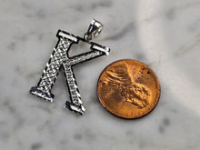 Load image into Gallery viewer, Womens Sterling Silver Initial Letter " K " Pendant 1.2g E7756