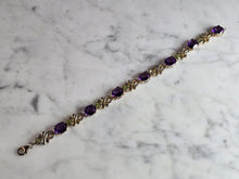 Load image into Gallery viewer, Womens Vintage Estate Sterling Silver Amethyst Peridot Bracelet 17.2g E7764