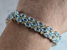 Load image into Gallery viewer, Womens Vintage Estate Sterling Silver Topaz Bracelet 38.9g E7768