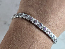 Load image into Gallery viewer, Womens Estate Sterling Silver Rose Quartz Colored Bracelet 15.7g E7769