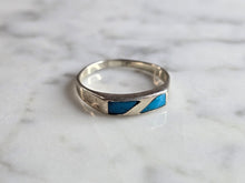 Load image into Gallery viewer, Womens Vintage Estate Sterling Silver Modernist Turquoise Ring 1.6g E7781