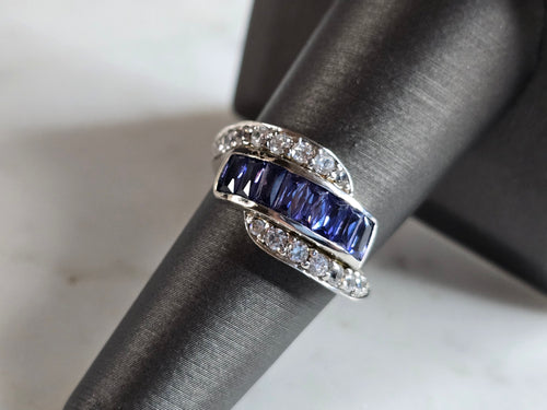 Womens Estate Sterling Silver Modernist Ring 4.1g E7785