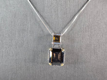 Load image into Gallery viewer, Womens Vintage Estate Sterling Silver Smoky Quartz Pendant Necklace 10.8g E7786