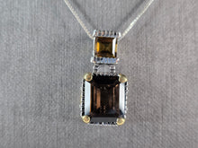 Load image into Gallery viewer, Womens Vintage Estate Sterling Silver Smoky Quartz Pendant Necklace 10.8g E7786