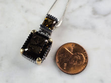 Load image into Gallery viewer, Womens Vintage Estate Sterling Silver Smoky Quartz Pendant Necklace 10.8g E7786